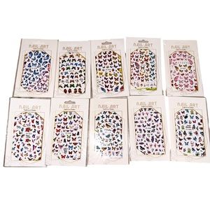 New 10 Sheets Butterfly Nail Art Stickers Self-Adhesive Nail Decals Designs